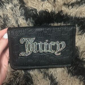 Juicy Couture Black Wallet Sparkling Rhinestone Logo